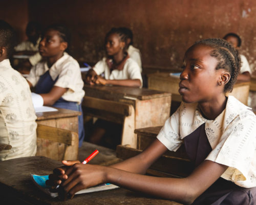 African children in a classroom